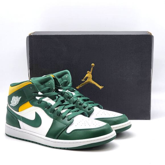Jordan Other - Nike Air Jordan 1 Mid 554724-371 Leather Sneakers Noble Green US 11 - New